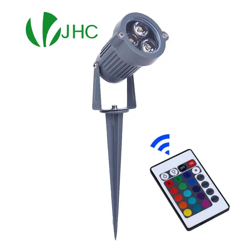 

LED 9W Lawn Lamps RGB With Remote Control LED Spike Light IP67 LED Landscape Spot Light Bulb Green Path Outdoor Lighting 230V