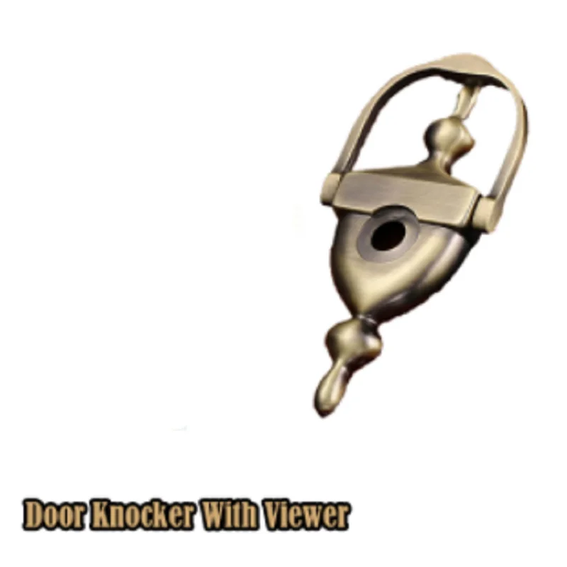 1Pcs Modern Door Knocker With Door Viewer Green Bronze Antique Zinc Alloy Knock Ring Handle Home Decor gate Furniture Hardware