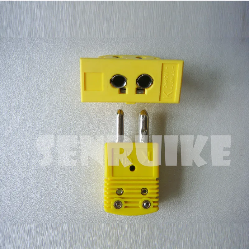 K type thermocouple connector,  Socket Type Standard size, Yellow color Round Hollow Pin