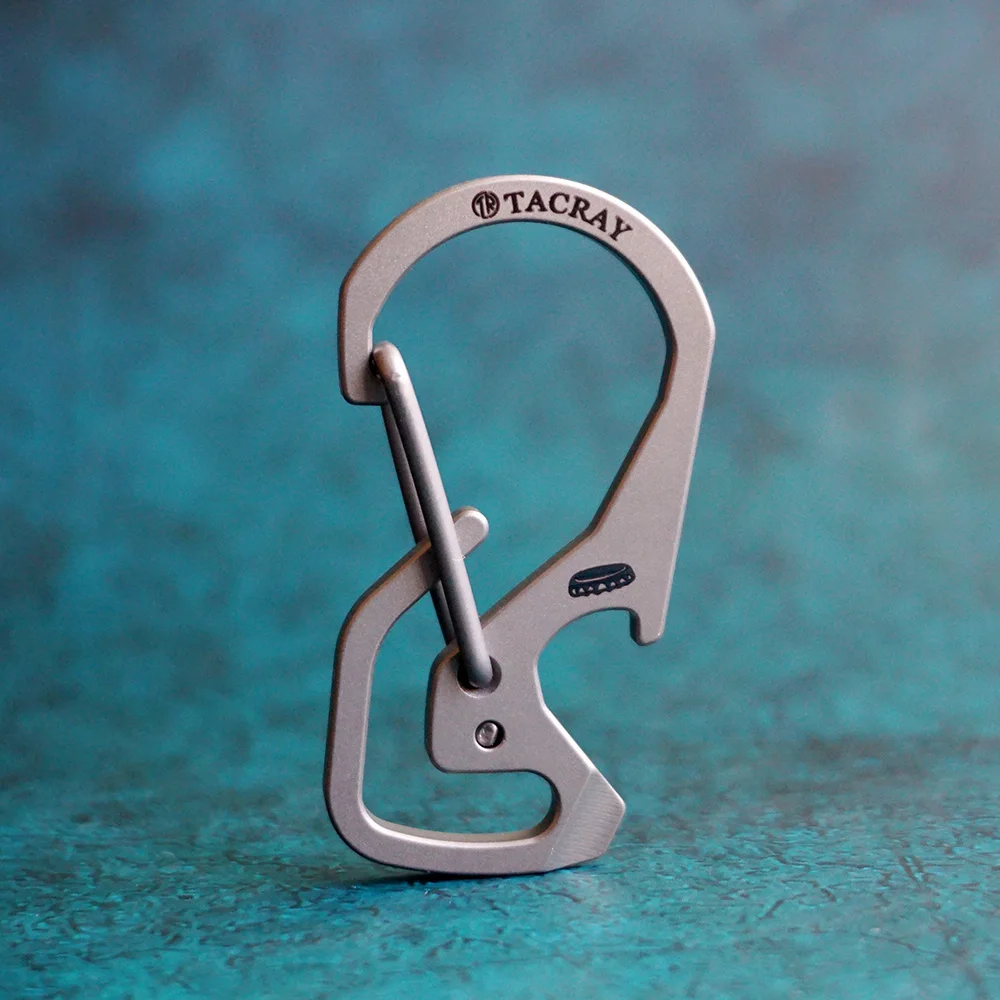 Tacray mosquetão titanium edc chaveiro clipe de liberação rápida mochila mini anti-lost liberação rápida mochila gancho tc4with multitool