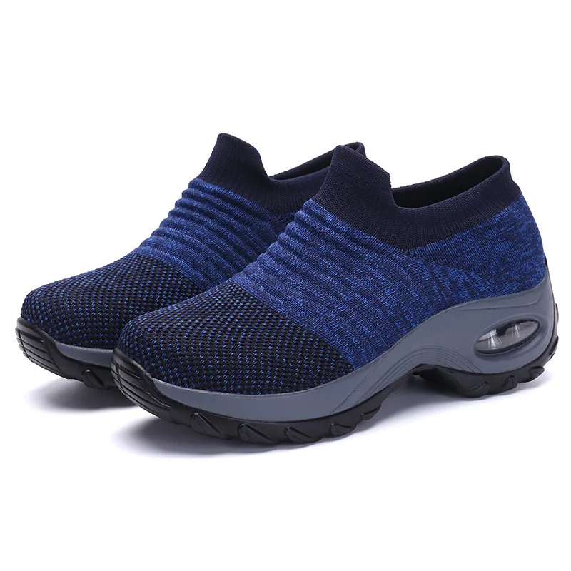 Spring Women Breathable Hypersoft Orthopedic Running Shoes Flat Slip on Platform Tenis Mesh Sock Sneaker Outdoor Sneakers