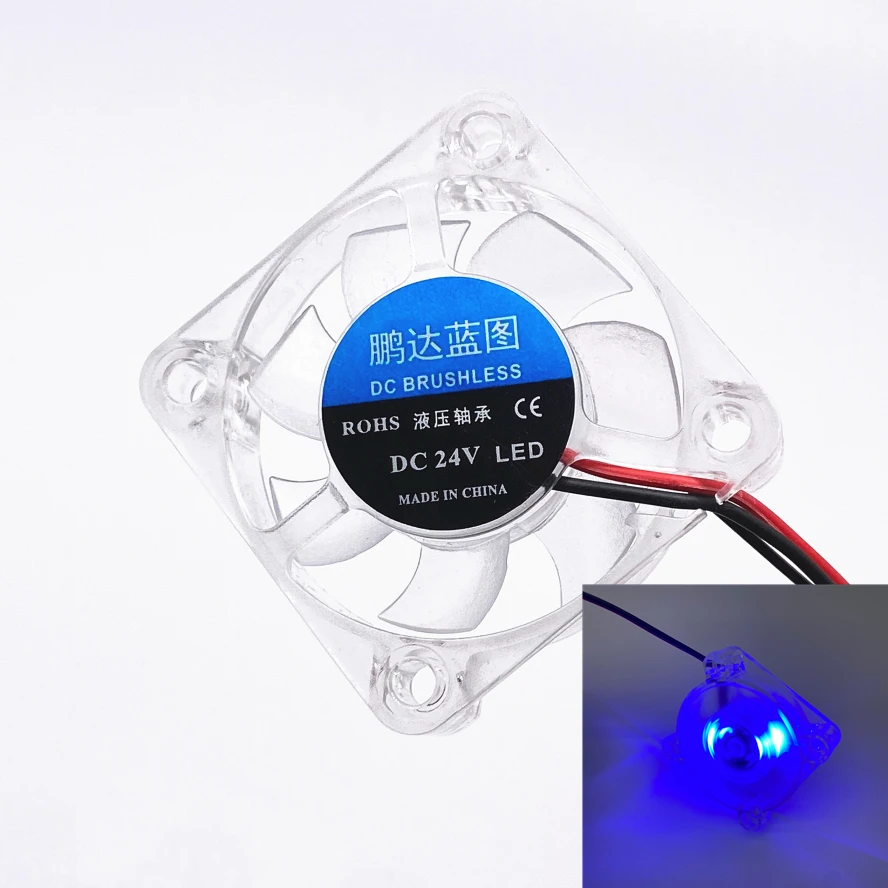 DC 4010 40x40x10mm Blue LED light Cooling Fan DC 5v 12v 24v PC 3D Printer Cooling Fan 2pin