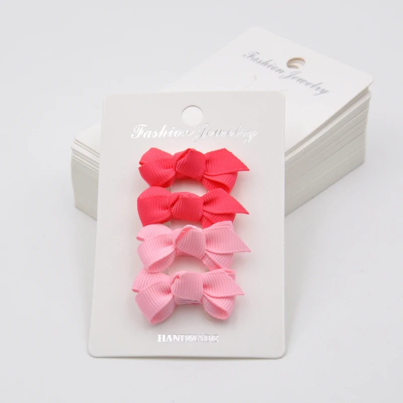 Set of 4 Tiny Grosgrain Ribbon Bow Hair Clips 1.4inch Cute Baby Bow Hairpins Toddler Girl Hair Accessory