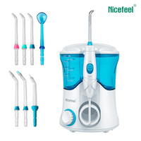 Nicefeel FC169 Ultrasonic Oral Irrigator Water Jet Flosser 600ML Water Tank Jet Tips Teeth Cleaner Dental Water Flosser 7 Nozzle