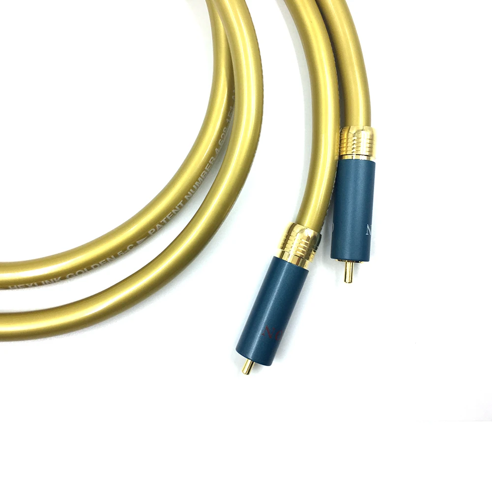 HiFi คู่ Type-1 Gold Plated ปลั๊ก RCA สาย 2RCA ชายชายสายเชื่อมต่อสําหรับ Cardas HEXLINK GOLDEN 5-C