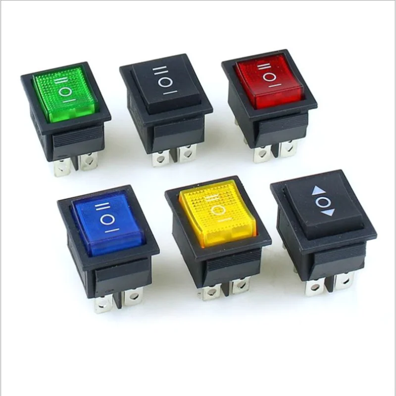 KCD4 1PCS black Rocker Switch Power Switch ON-OFF-ON 3 Position 6 Pins No lights  16A 250VAC/ 20A 125VAC