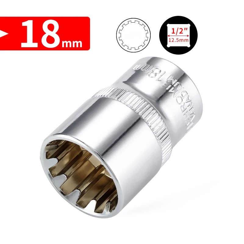 Square Drive Socket Bit Ratchet Wrench, Ferramenta De Poder, Torx Star Bit, Auto Reparação Ferramentas Manuais, 12.5mm, 1/2"