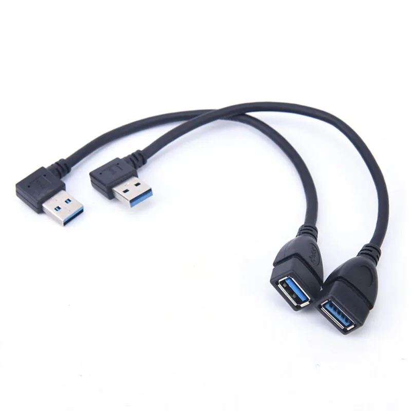 Cable Universal USB 3,0 macho A hembra, Cable de sincronización de datos de extensión de 90 grados, ángulo hacia arriba, izquierda/derecha, 20cm