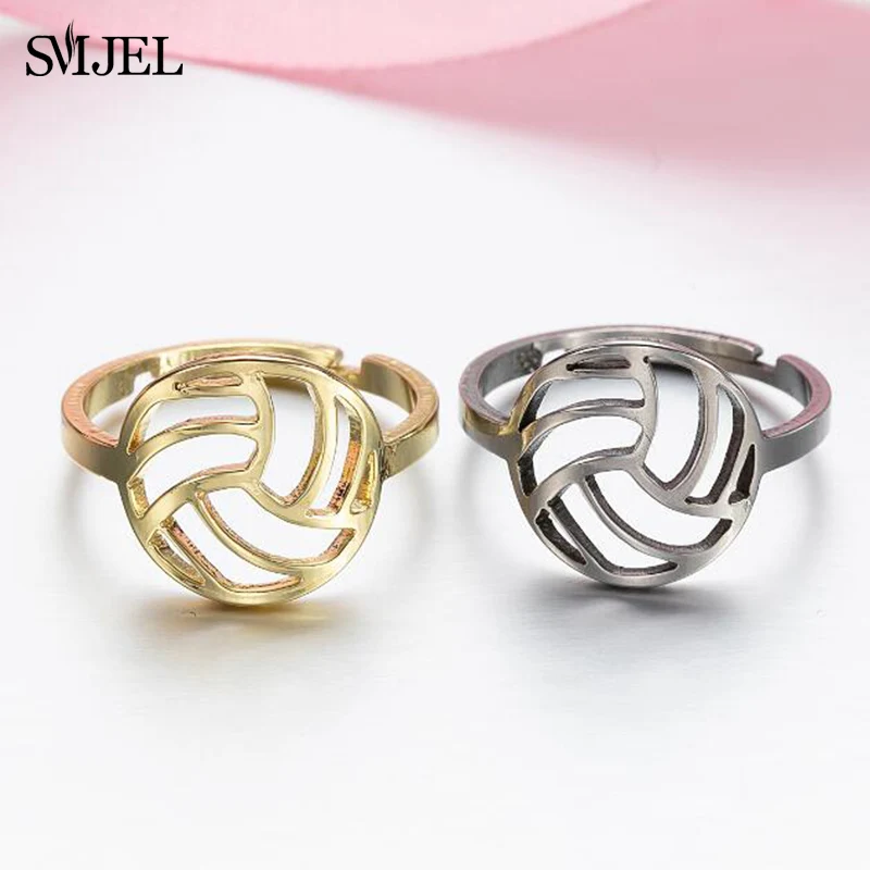 حلقات كرة السلة مع قلادة خريطة العالم للرجال والنساء ، والمجوهرات الرياضية ، كرة الطائرة ، حلقات مدرب المروحة ، الهدايا الفولاذية ، الموضة #4