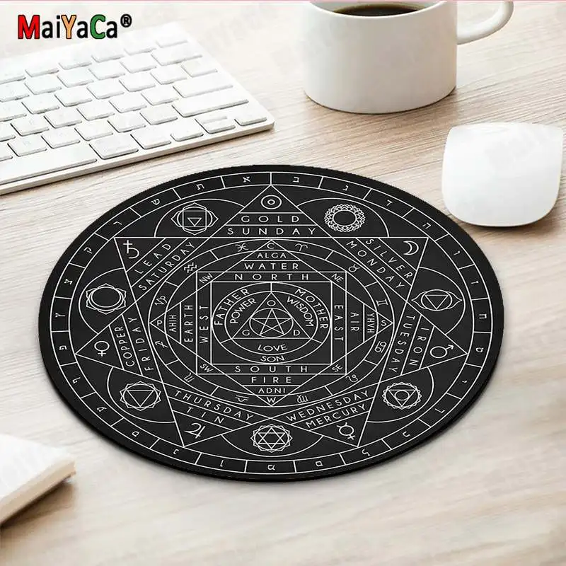 Maiyaca Cool Fullmetal Alchemist Magic circle Customized laptop Gaming round mouse pad gaming Mousepad Rug For PC Notebook