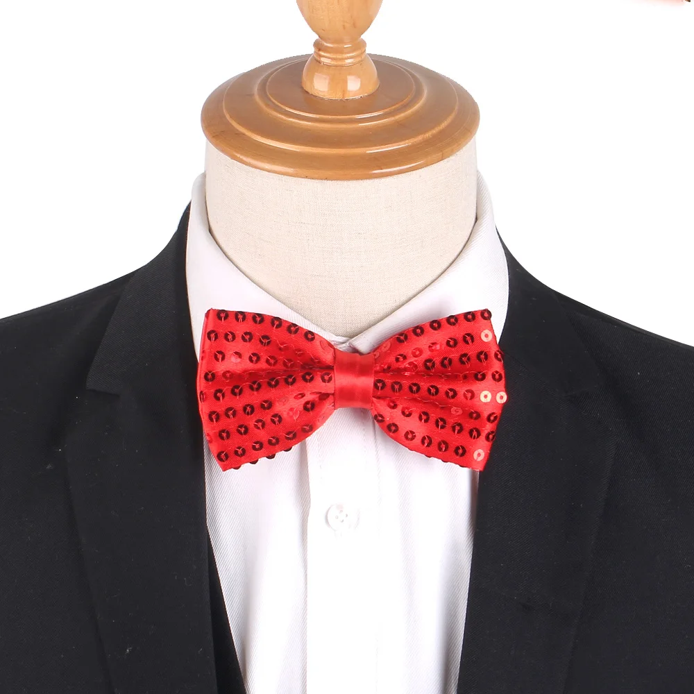Fashion Bow Tie For Men Women Classic Sequins Bowtie For Wedding Party Bowknot Adult Mens Bowties Cravats Yellow Tie