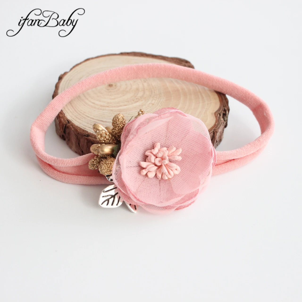 Kids nylon headband Girl flower headband accessories Boutique elastic strench headwear