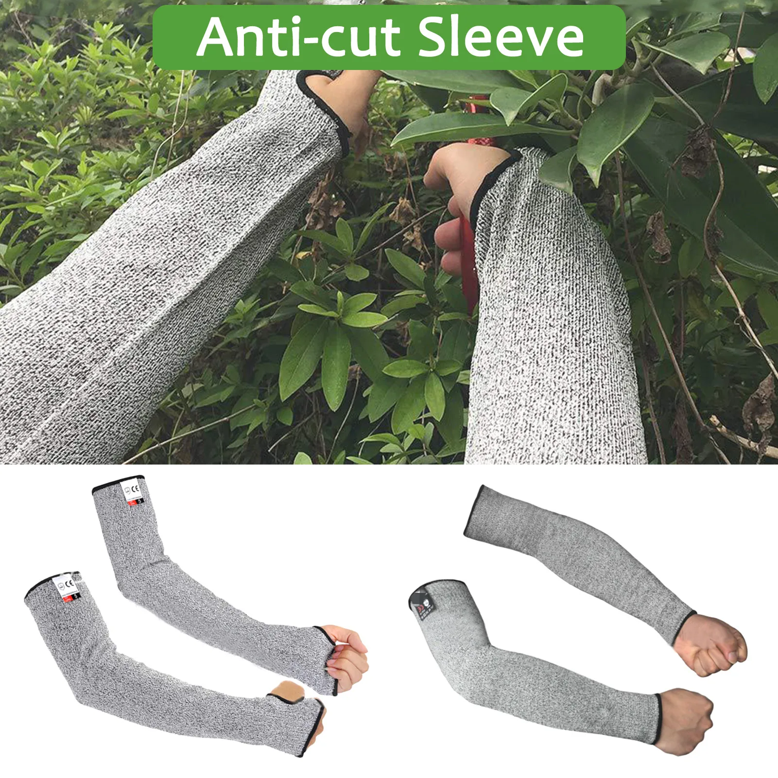 2PCS Safety Arm Sleeve Anti Cut Puncture Proof Guard Bracers Protector Work Arm Anti-cut Protective Safety Gloves