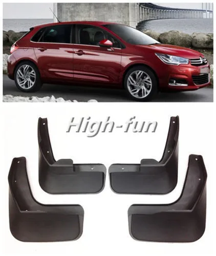 Front Rear Mud Flaps Splash Guards Mudguard Set of 4 Pcs for Citroen C4 Hatchback 2006 2007 2008 2009 2010