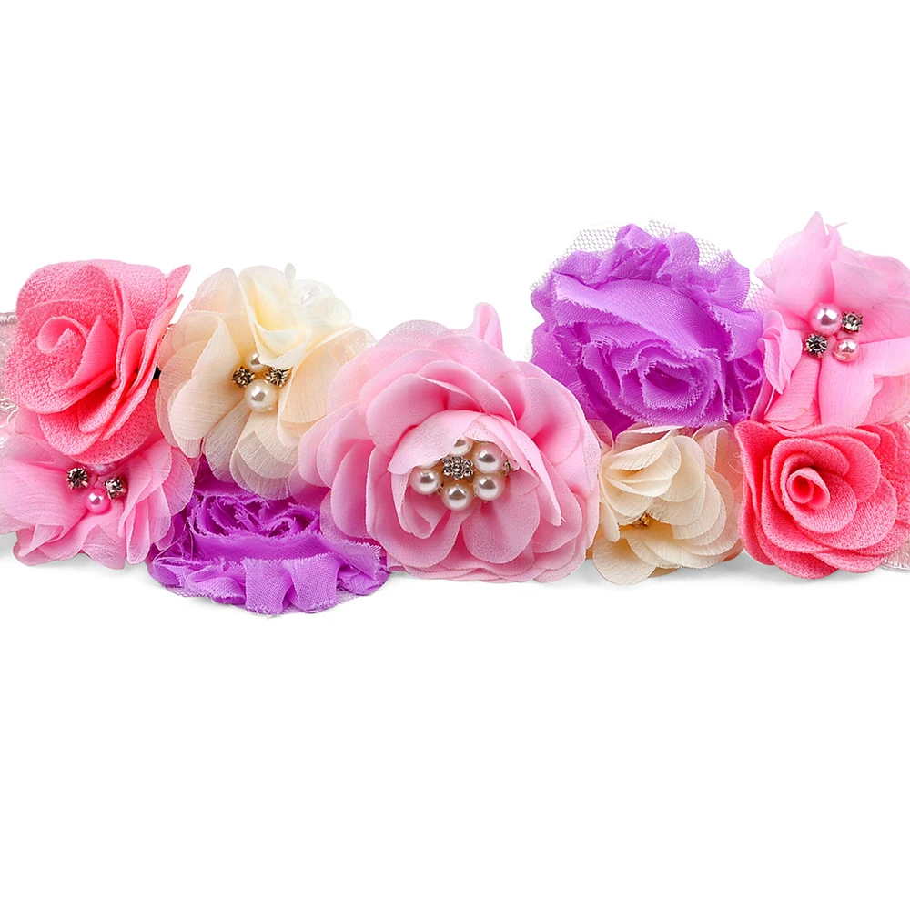 Rosa Blume Mädchen Schärpe Gürtel für Kinder Frauen Mutterschaft Bund Strass Blumen Spitze Band Braut Hochzeit Kleid Taille Gürtel