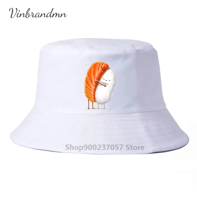 Salmon Sashimi Rice Sushi Panama Bucket Hat Funny Sushi Hut Japanese Food Summer Hipster Fisherman Hat