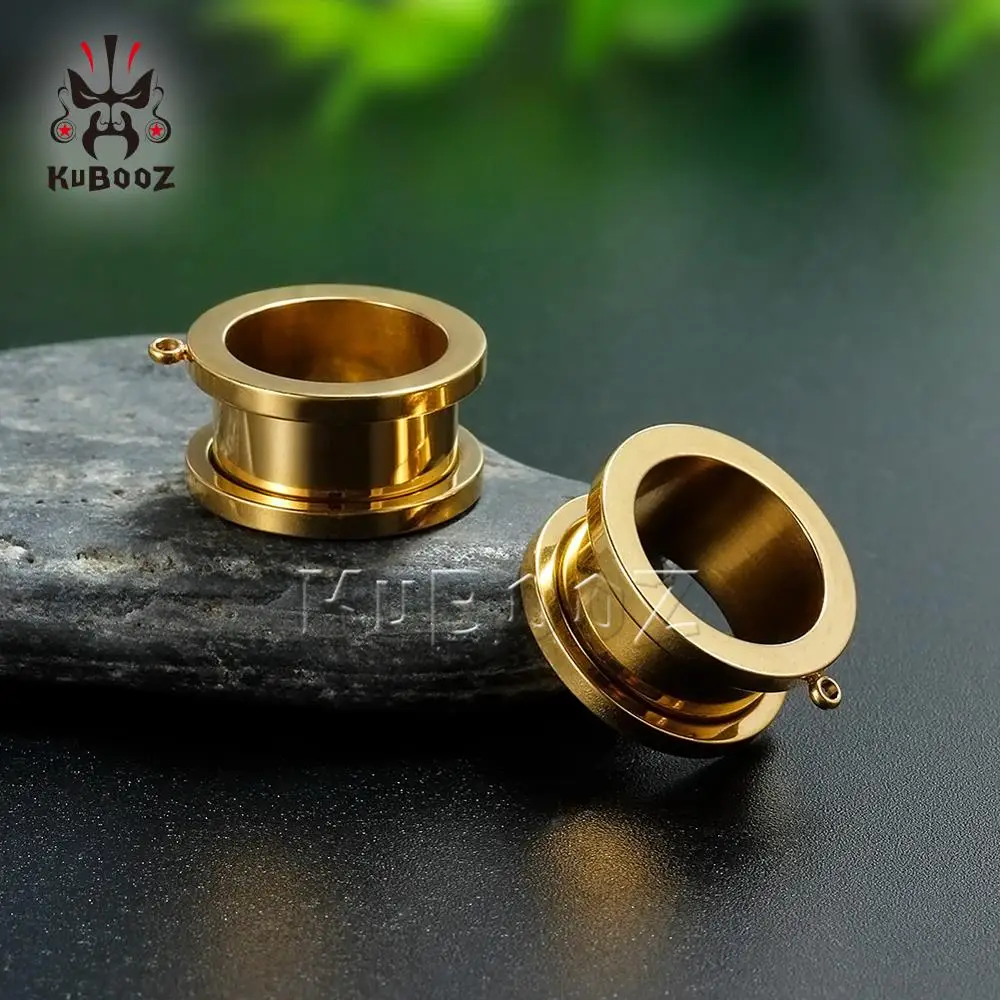 Kubooz New Fashion Ear Piercing Tunnels Ear Expanders Surgical Stainless Steel Classical Gagues Multi Color Sell By Pair