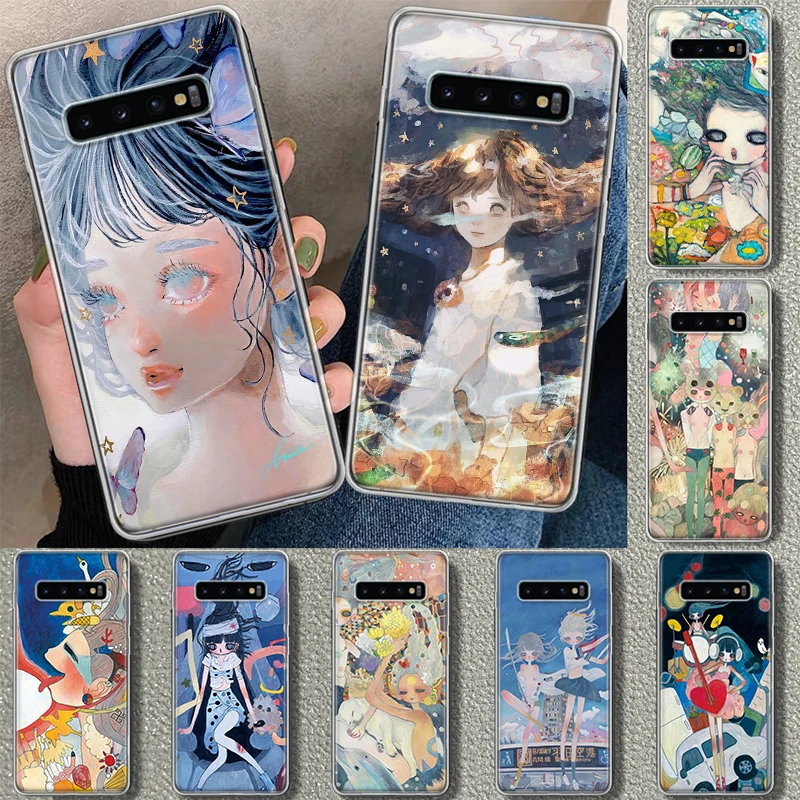 Aya Takano Comics Girl Art Phone Case Cover for Samsung Galaxy S20 S21 FE S22 S23 S24 Ultra S10 S10E S9 S8 Plus + Art Gift Coque