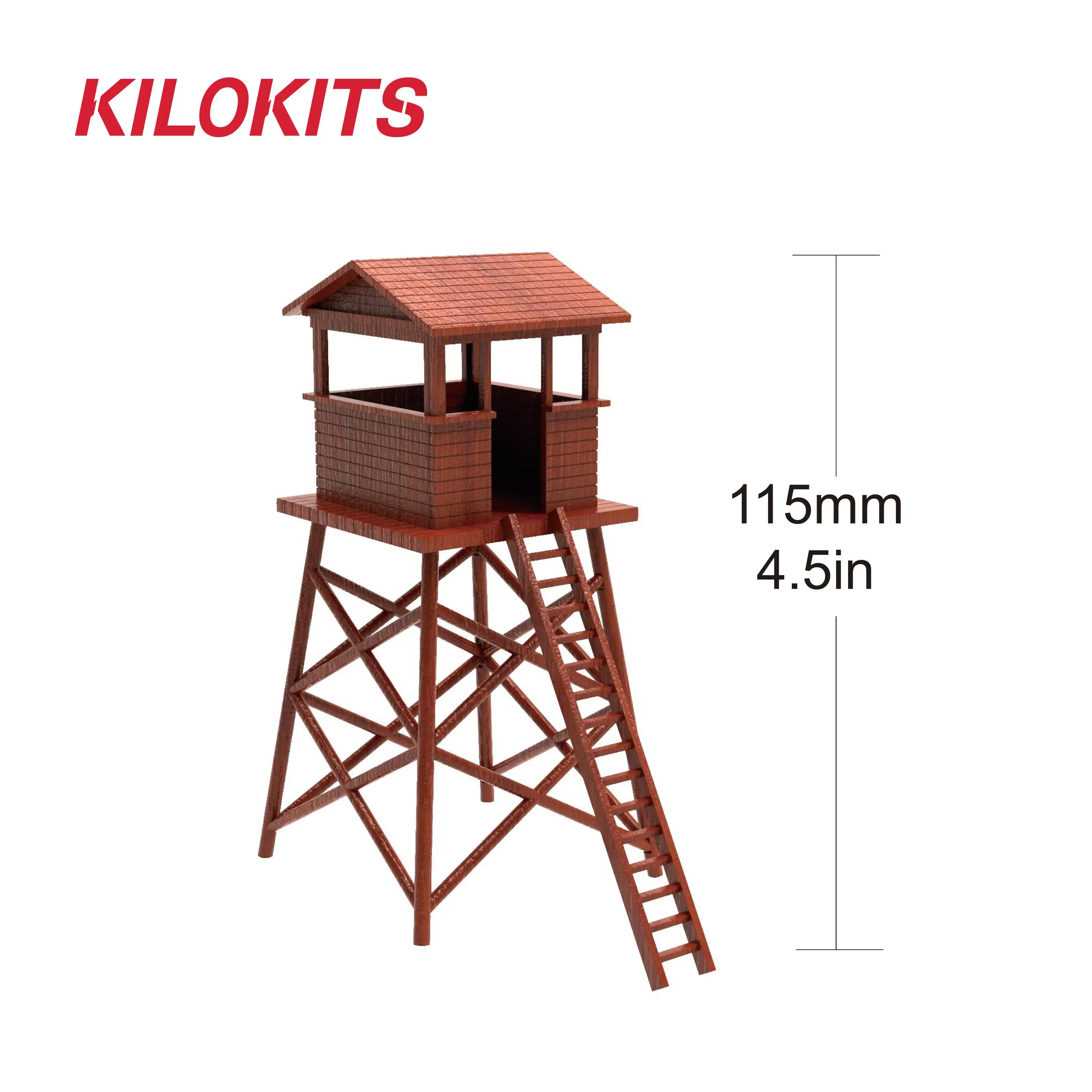 2 Sets 1/72 Plastic WWII Military Watchtower Unpainted  Wargame Diorama  Toy Hobby DIY Scenery Model Building Accessories Kits