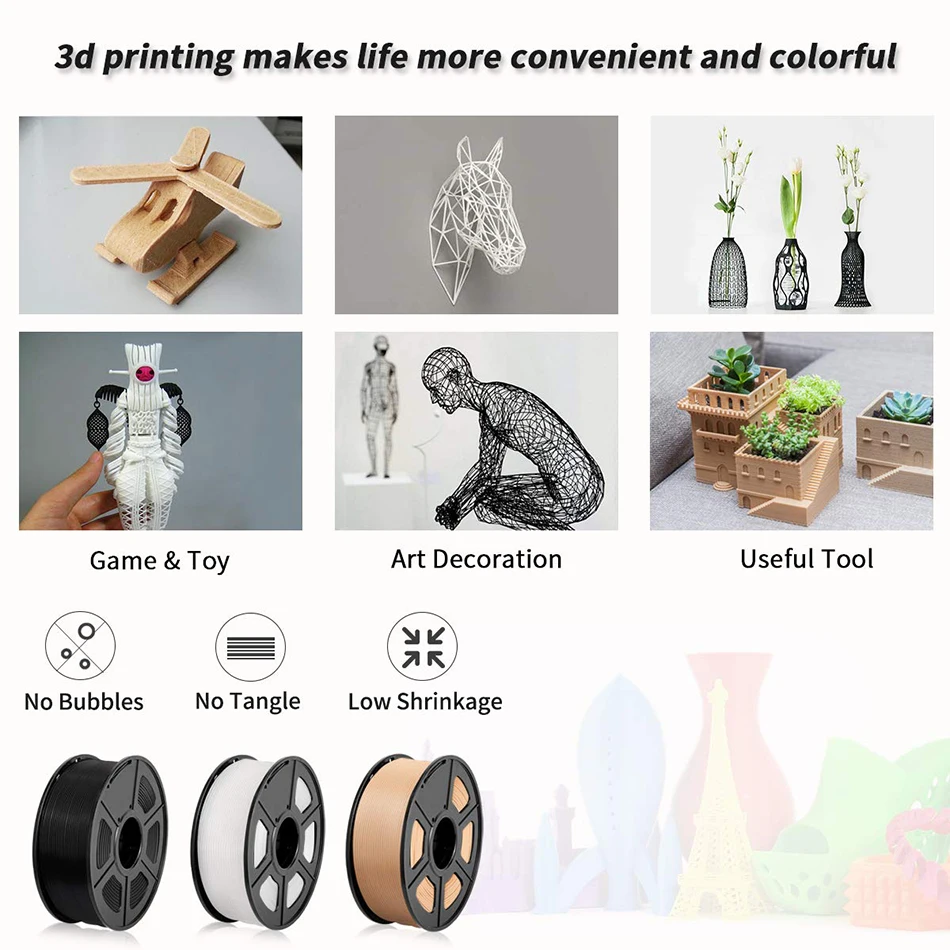 SUNLU 1KG PLA Plus 2.0 3D Printer Filament 1.75mm 1000g Spool (2.2lbs) Neatly Arranged No Knot Filament Fit Most FDM Printer