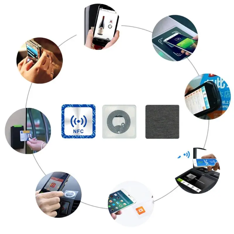 6PCS Universal NFC Ntag213 Tags Anti Metal Sticker NTAG 213 Metallic Badges Token Label for 13.56mhz RFID NFC IC reader Phones