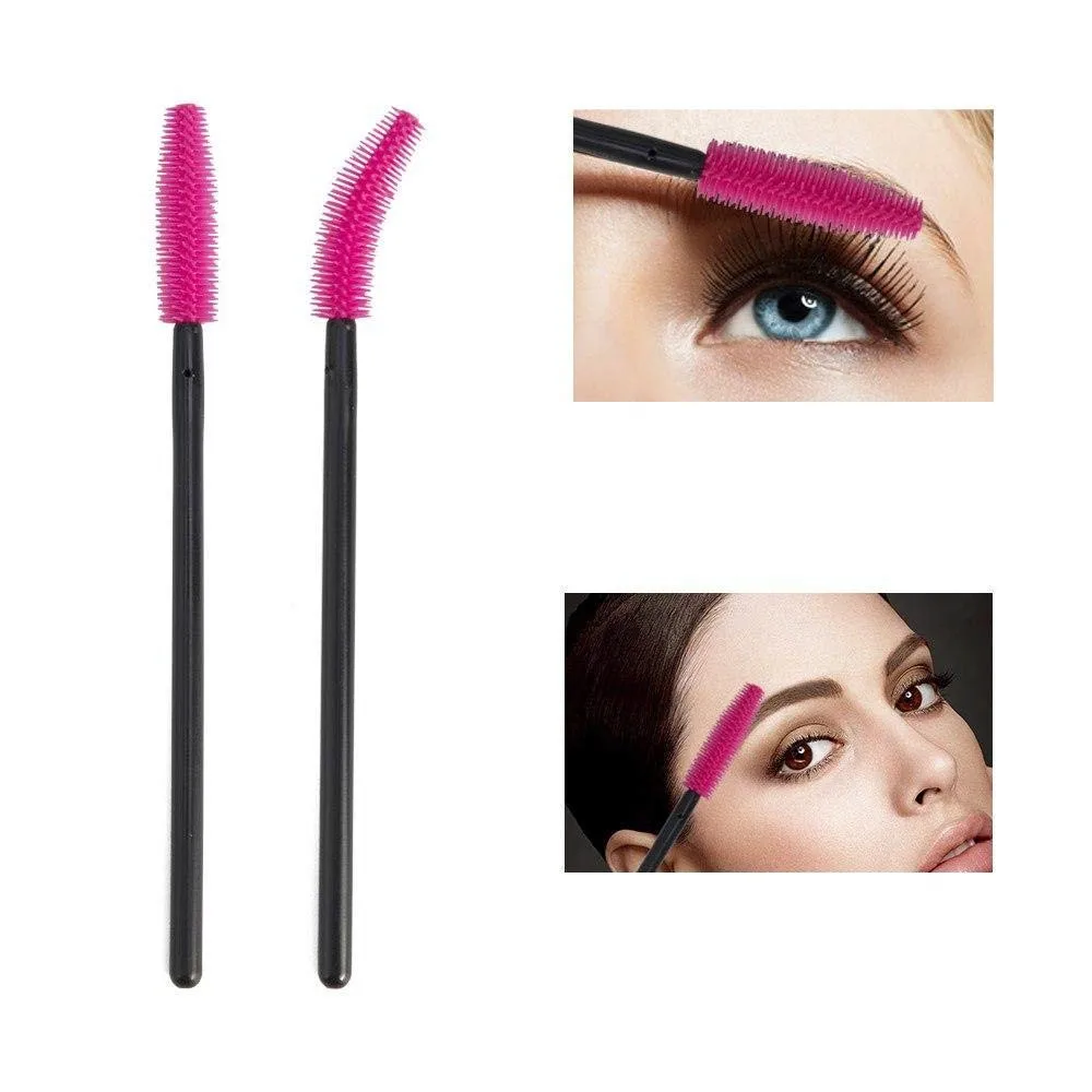 Disposable Silicone Eyelashes Brushes 500Pcs/lot Eyelash Extension Applicator Spoolers Eyebrow Lashes Mascara Wands Makeup Tools