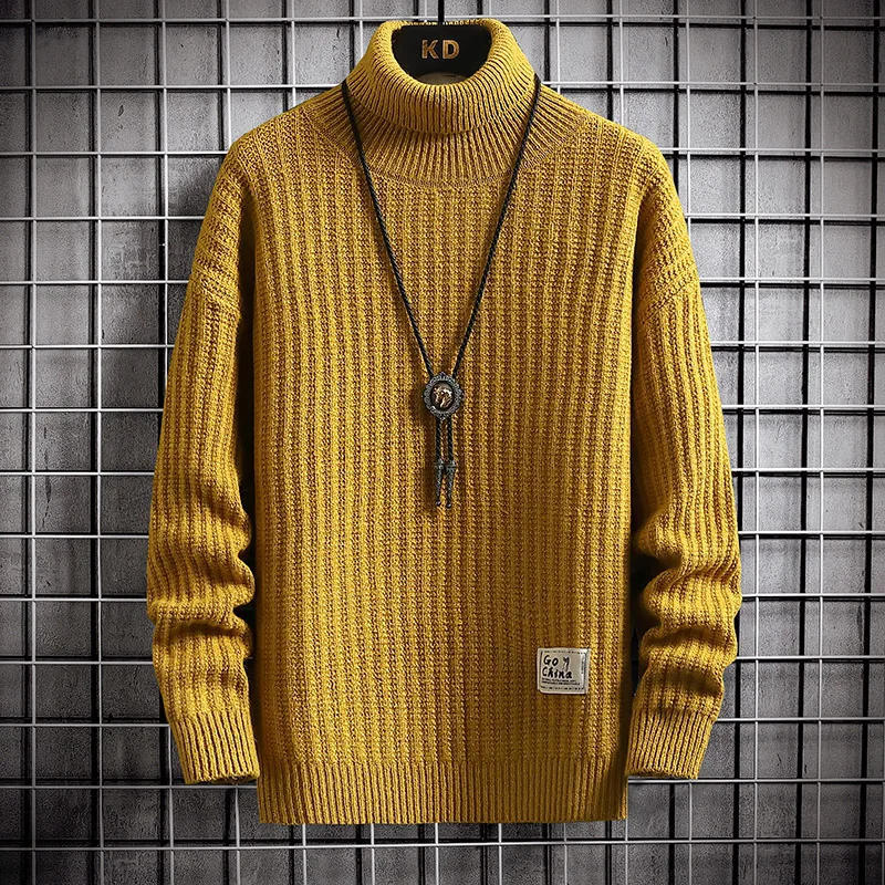 Nuovo inverno maglione dolcevita da uomo di alta qualità maglione caldo spesso uomo Casual maglioni da uomo collo alto maglia maglioni natalizi