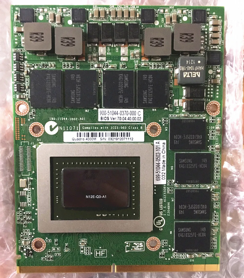 Brand New Quadro 4000M Q4000M GDDR5 2GB Video Graphics Card With X-Bracket N12E-Q3-A1 For Dell M6600 M15X HP 8740W 8760W