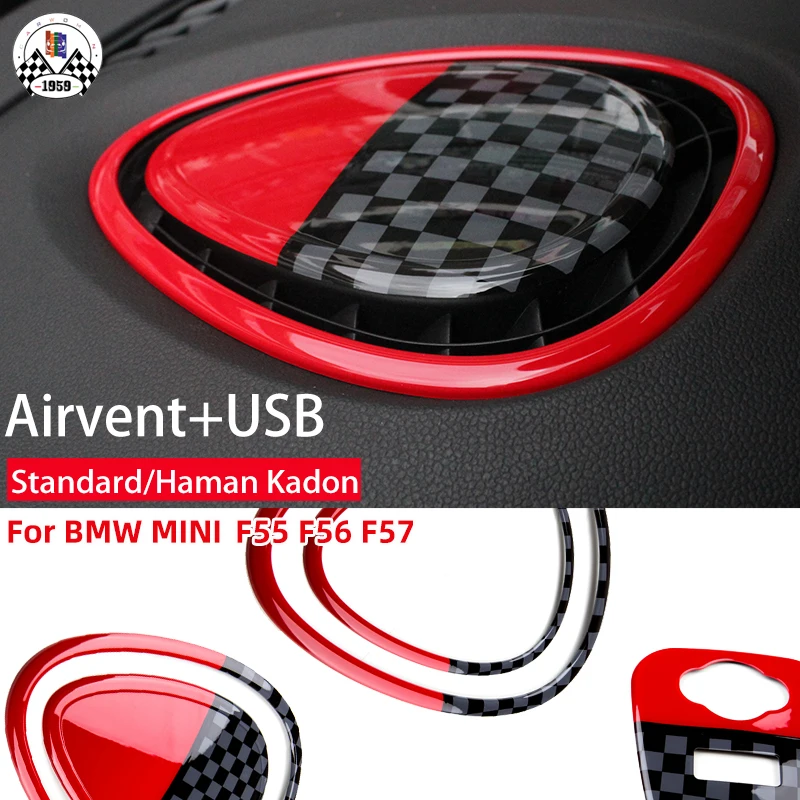 Brand New ABS Material UV Protected Union Jack Style Dashboard and USB Input Emblem For Mini Cooper S F56 F55 (2Pcs/Set)