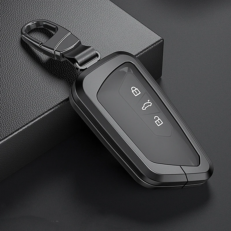 Car Aluminium Alloy+TPU Key Fob Cover Case For VW Volkswagen Golf 8 Mk8 New Skoda Octvia 3/4/5Buttons 2020 2021