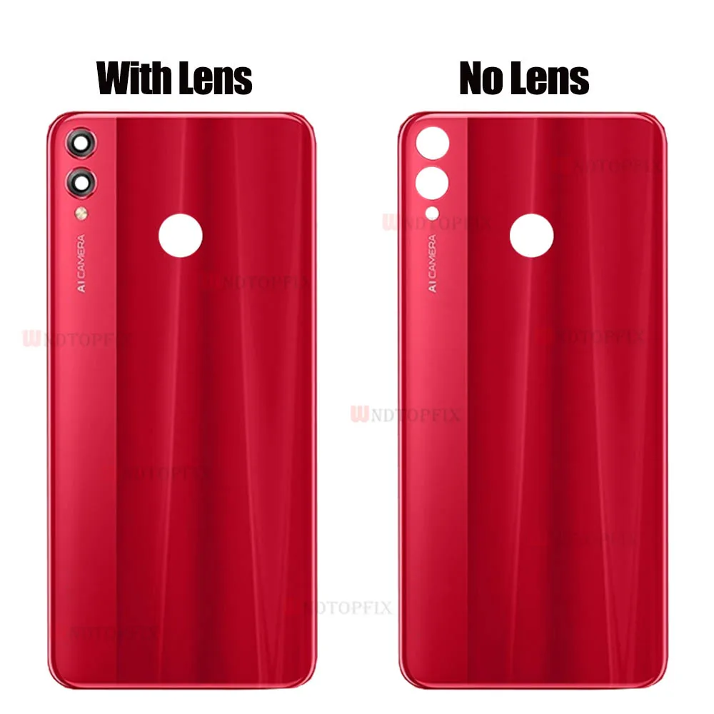 Battery Cover For Honor 8X JSN-L21 Back Glass Panel Rear Door Housing Case Replace For Honor 8X Battery Cover With Camera Lens