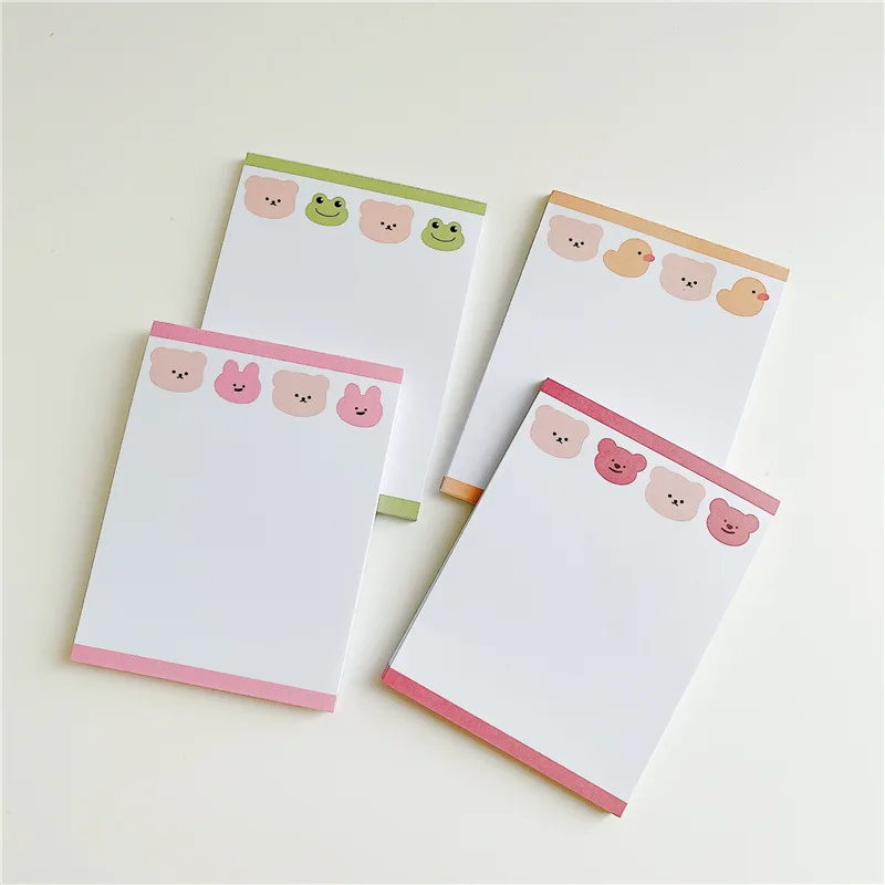 Cute Animal Bear Rabbit Memo Pad Decoration Note Paper Planner To Do List Message Notepad Stationery School Office Supplies