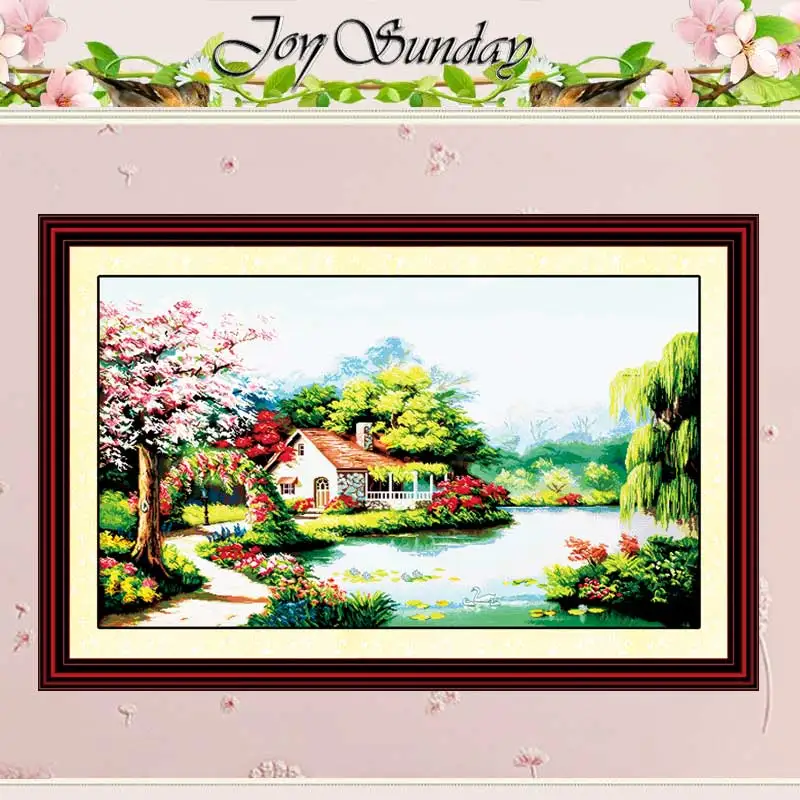 Love Plantation Scenery Patterns Counted Cross Stitch Set DIY 11CT 14CT 16CT Stamped DMC Cross-stitch Kit Embroidery Needlework