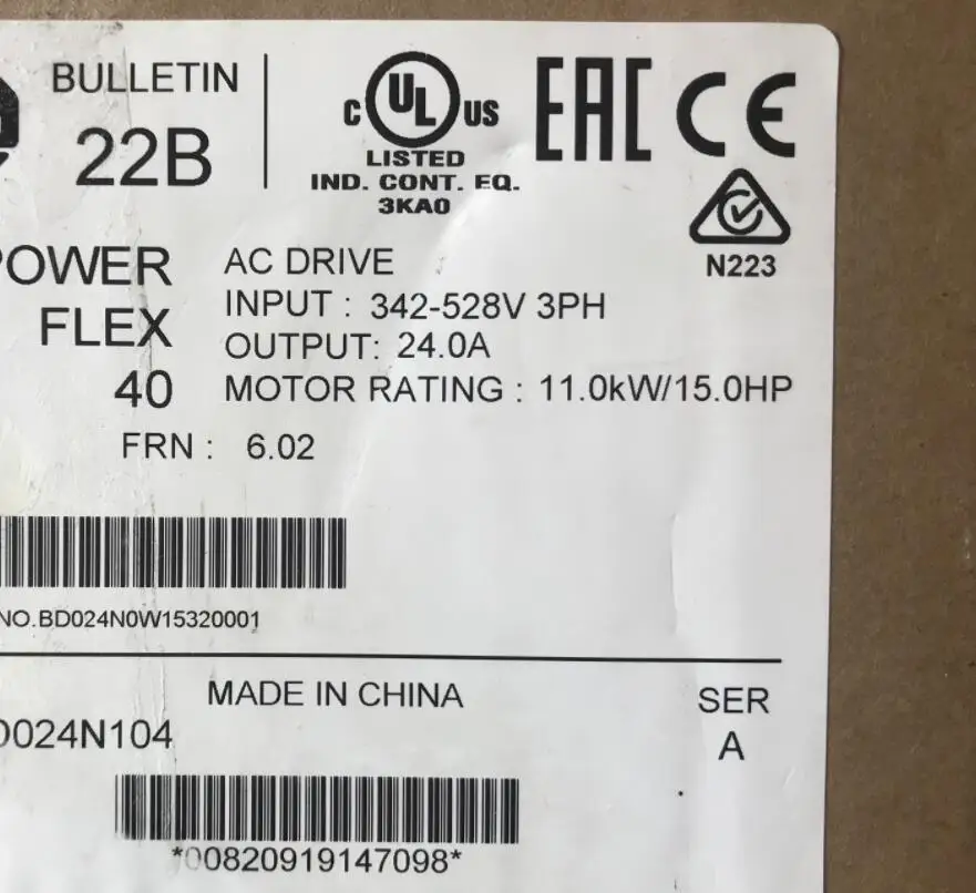 22B-D024N104  380V/11KW  new and original
