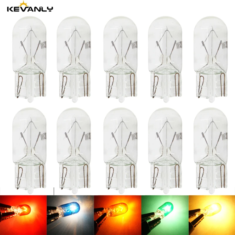 

10PCS Halogen bulb Car T10 W5W 194 158 Wedges 12v Auto Lamp Warm White Bulbs Instrument Light Reading Lights Clearance Lamp