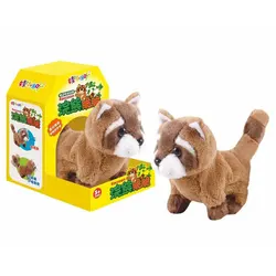 Brinquedo de pelúcia eletrônico raccoon caminhada robô animal elétrico procyon lotor animal estimação com música urso engraçado brinquedos para crianças presente aniversário