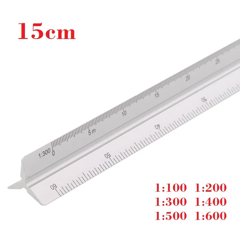 15cm 30cm Aluminum Triangular Scale Ruler Professional Measuring Kit Metal Regua Desenho for Architectural and Engineering