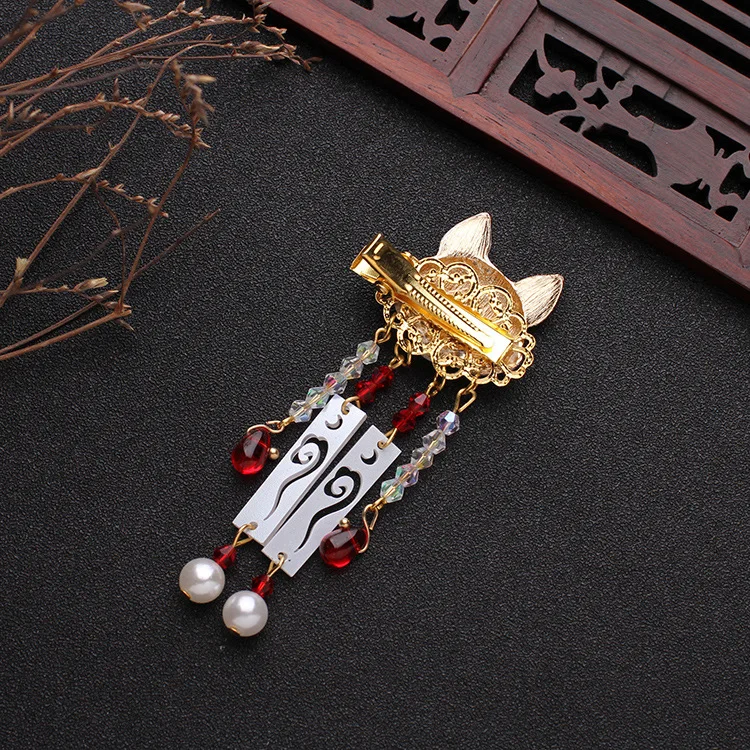 Japanese Anime Women Hair Headdress Fox Kawaii Tassel Step Shake Hairpin Cosplay Props Girl Clothing Accessories