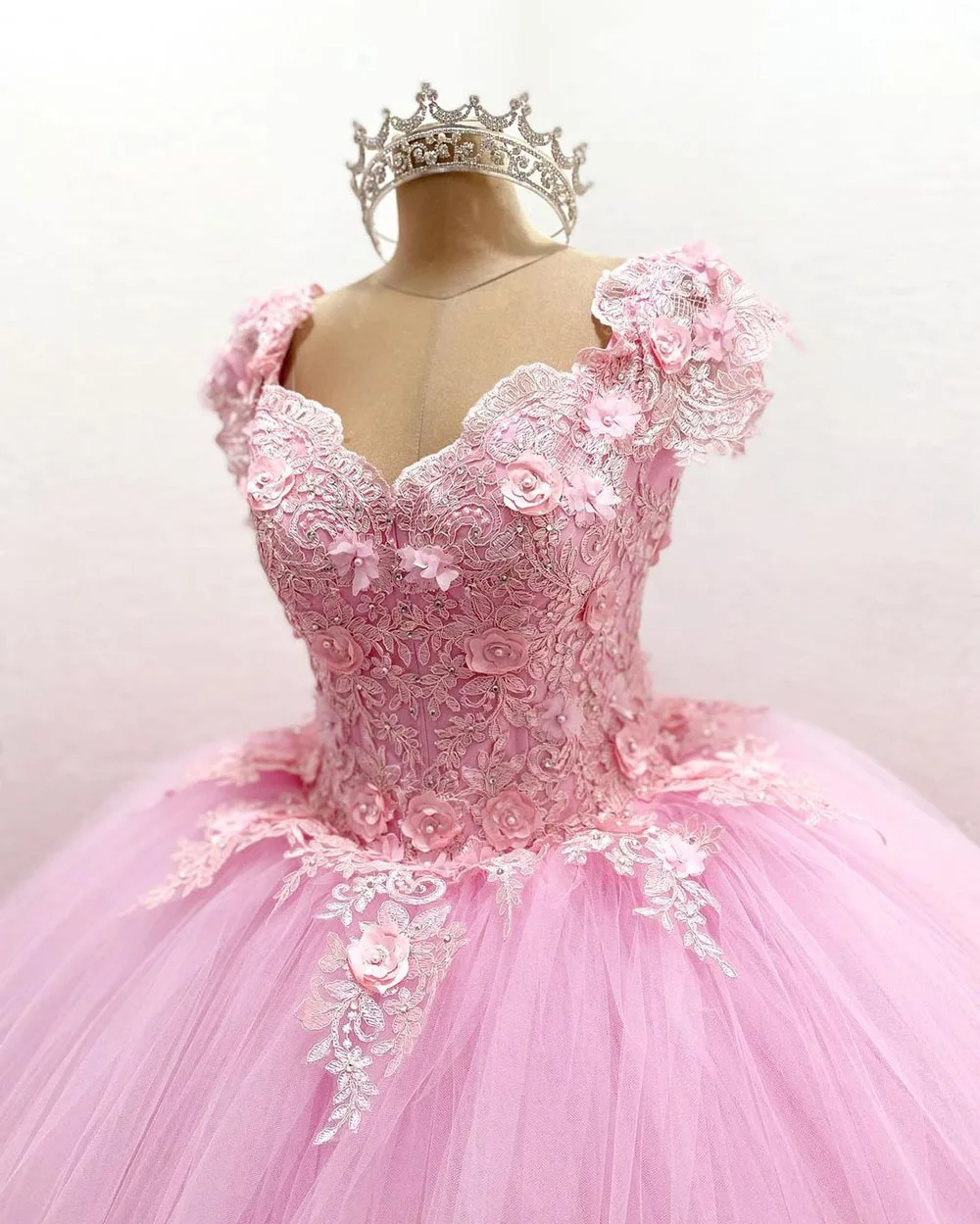 Sevintage – robe de bal Quinceanera, 15 robes de fête formelles, perles, fleurs 3D, appliques en dentelle, robes d'anniversaire de princesse