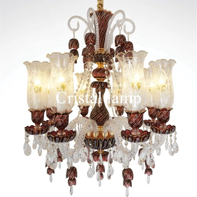 Traditional French Chandelier Indoor Kitchen 8 Light Hanging Lamps for Ceiling