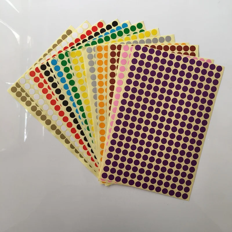 Size 8mm Coloured Dot Stickers  Assorted Color Removable Coding Label Round Dot Stickers for DIY  Happy Card Decoration