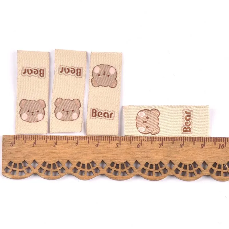 50pcs Mixed Cartoon Bear Embroidery Labels for Sewing Garment Accessories Clothes Tags Care Bags Logo Handmade DIY Crafts C3205