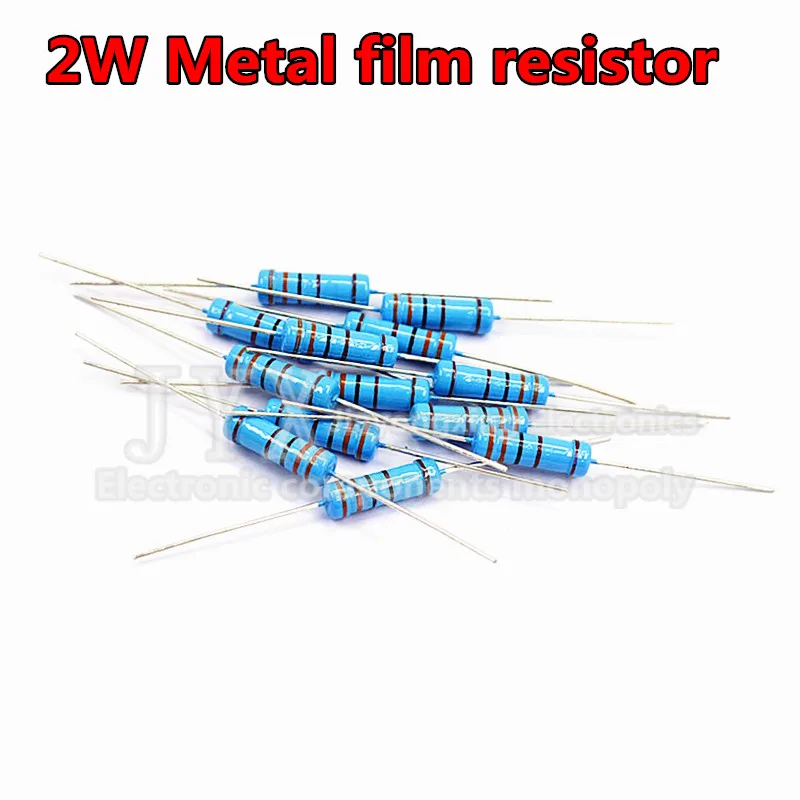 Resistencia de película metálica de 2W, 1%, 0,1, 1R ~ 10M, 2.2R, 4.7R, 1M, 22R, 47R, 100R, 220R, 470R, 1K, 10K, 100, 2,2, 4,7, 10, 22, 47, 100, 220, 470, ohm, 20 unidades por lote