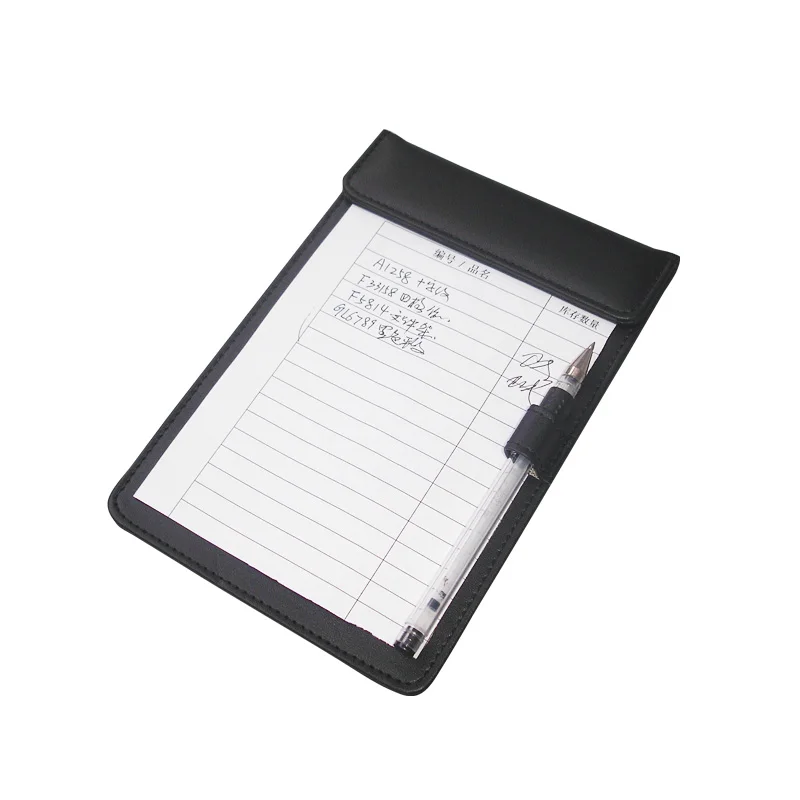 Clipboard with Clip A4 Letter Paper File Folder PU Leather Document Holder Magnetic Tablet for Drawing Menu Clip Board