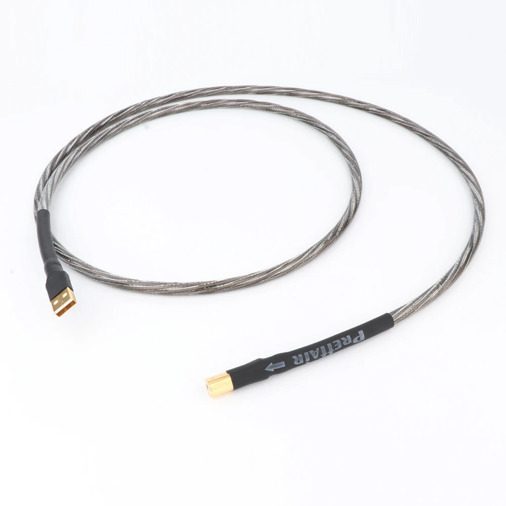 USB A to B 프린터 케이블, 오디오 DIY 구리 실버, OFC 순수 구리 도체, 오디오 케이블 코드 와이어