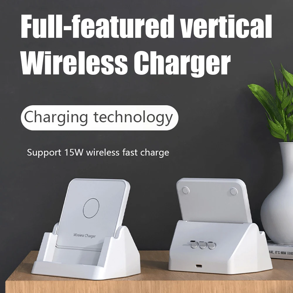 15W Qi Wireless Charger Stand For iPhone 12 11 Pro X XS Max XR 8 Samsung S20 S10 Note 20 Fast Charging Dock Station Phone Holder