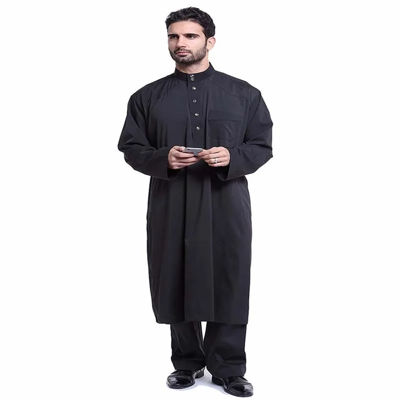 Muslim Clothing Arab Clothing Men Islam Muslim Dress Multicolor Button Saudi Thobe Formal Galabeya  Abaya Pakistani Clothes