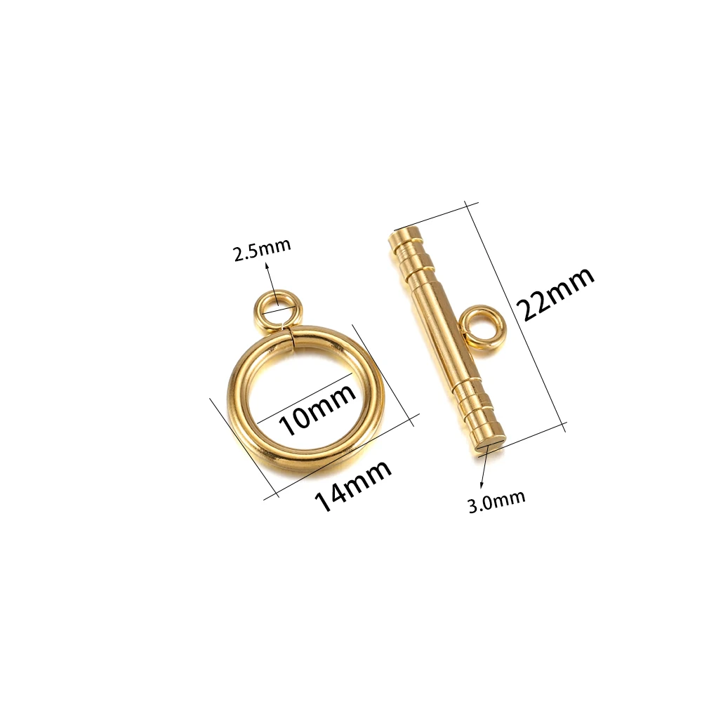 3-6 Sets Gold Farbe Edelstahl Verschluss Armband Toggle Verschluss Schnalle Stecker Für Schmuck Machen OT Haken Diy zubehör – Detail 5