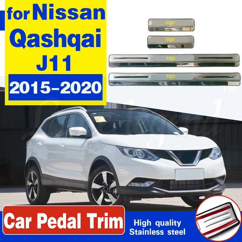 

Car Accessories For Nissan Qashqai J11 Door Sill Scuff Plate Auto Stainless Steel Threshold Pedal Protector Styling Sticker Trim