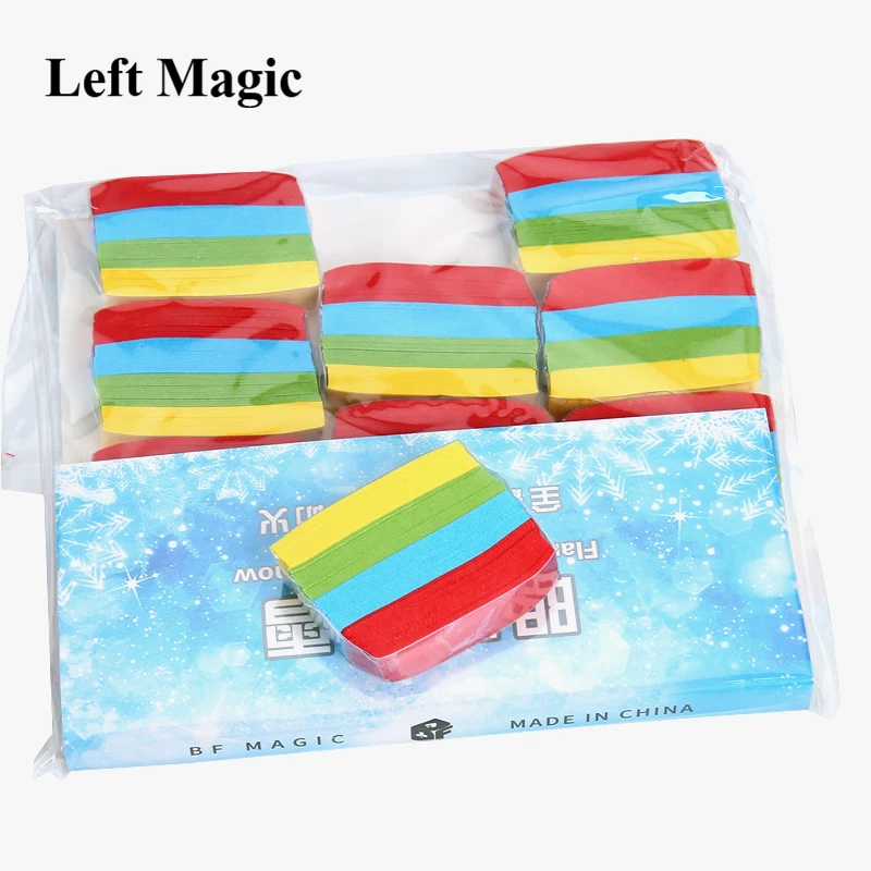 12PCS/Set Colorful Snowflakes Paper (4 color)Magic Tricks Snow Storm Magic Paper For Magic Show Magician Accessories Classic Toy